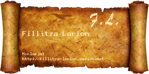 Fillitza Larion névjegykártya